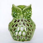 (ECH0041) Glazed Owl Candleholder